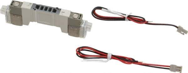 SMC PNEUMATICS - 0.3 CV Flow Rate, Double Solenoid Pilot Operated Valve - 5 Port, 2 Position, 1/4" Push to Connect Inlet, 24 V - Exact Industrial Supply