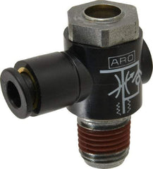ARO/Ingersoll-Rand - 1/4" Male NPT x 1/4" Female NPT Right Angle Flow Control Valve - Exact Industrial Supply