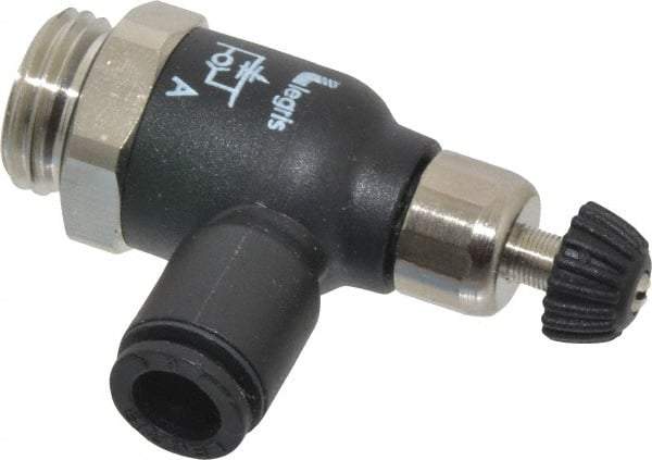 Legris - 6mm Tube OD x 1/4 Male BSPP Compact Meter Out Flow Control Valve - 14.5 to 145 psi, Nylon - Exact Industrial Supply