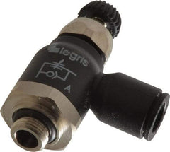 Legris - 8mm Tube OD x 1/8 Male BSPP Compact Meter Out Flow Control Valve - 14.5 to 145 psi, Nylon - Exact Industrial Supply