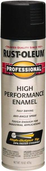 Rust-Oleum - Black, Semi Gloss, Rust Proof Enamel Spray Paint - 14 Sq Ft per Can, 15 oz Container, Use on Multipurpose - Exact Industrial Supply