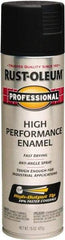 Rust-Oleum - Black, Semi Gloss, Rust Proof Enamel Spray Paint - 14 Sq Ft per Can, 15 oz Container, Use on Multipurpose - Exact Industrial Supply