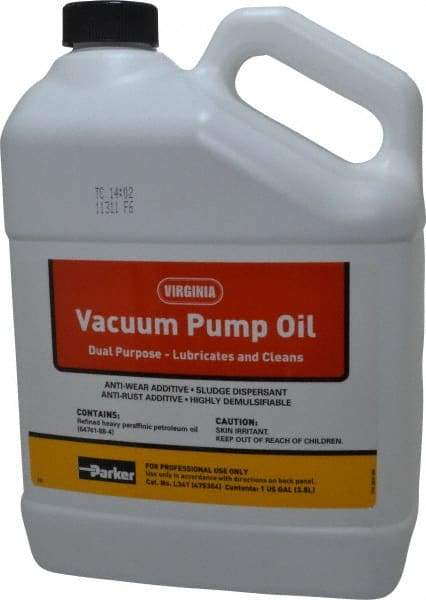 Parker - 1 Gal Container, Mineral Vacuum Pump Oil - ISO 68, 68 cSt at 40°C, 8.85 cSt at 100°C - Exact Industrial Supply