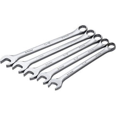 SK - 5 Piece, Combination Wrench Set - Metric System of Measurement, Chrome Finish - Exact Industrial Supply