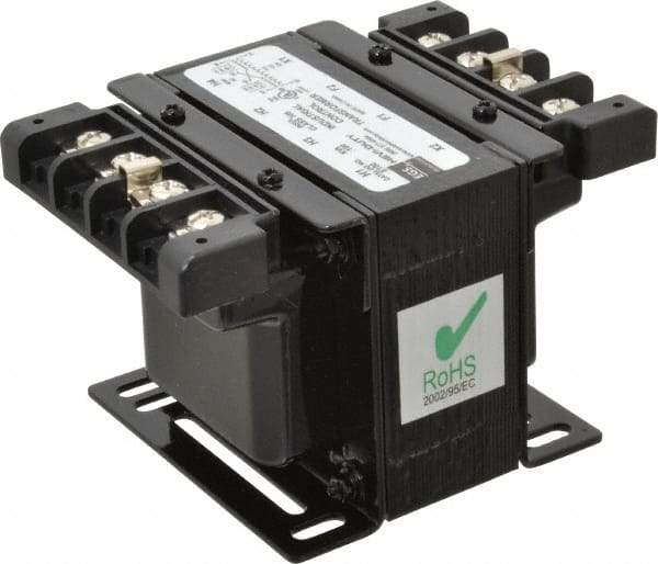 Sola/Hevi-Duty - 1 Phase, 0.1 kVA, Control Transformer - 2 Input, 1 Output Winding, 60, 50/60 at 220 V x 440 V, 50/60 at 230 V x 460 V Hz, 4.61 Inch Deep x 2.96 Inch High, 131°F Temp Rise - Exact Industrial Supply