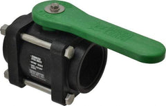 Green Leaf - 2" Pipe, Standard Port, Polypropylene Standard Ball Valve - 3 Piece, Inline - One Way Flow, FNPT x FNPT Ends, Lever Handle, 150 WOG - Exact Industrial Supply