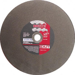 Sait - 12" Aluminum Oxide Cutoff Wheel - 1/8" Thick, 1" Arbor, 6,300 Max RPM, Use with Portable Tools - Exact Industrial Supply