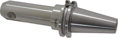 Accupro - CAT40 Taper Shank 1/2" Hole End Mill Holder/Adapter - 35mm Nose Diam, 5" Projection, 5/8-11 Drawbar, Through-Spindle & DIN Flange Coolant - Exact Industrial Supply