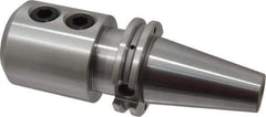 Accupro - CAT40 Taper Shank 1" Hole End Mill Holder/Adapter - 2-23/64" Nose Diam, 4" Projection, 5/8-11 Drawbar, Through-Spindle & DIN Flange Coolant - Exact Industrial Supply