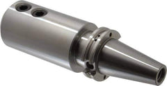 Accupro - CAT40 Taper Shank 1-1/4" Hole End Mill Holder/Adapter - 63mm Nose Diam, 6" Projection, 5/8-11 Drawbar, Through-Spindle & DIN Flange Coolant - Exact Industrial Supply