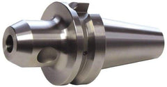 Accupro - BT40 Taper Shank 1/2" Hole End Mill Holder/Adapter - 35mm Nose Diam, 4" Projection, M16x2.0 Drawbar, Through-Spindle & DIN Flange Coolant - Exact Industrial Supply