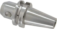Accupro - BT40 Taper Shank 5/8" Hole End Mill Holder/Adapter - 1-21/32" Nose Diam, 2-1/2" Projection, M16x2.0 Drawbar, Through-Spindle & DIN Flange Coolant - Exact Industrial Supply