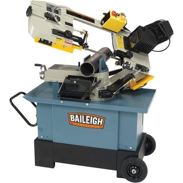 Baileigh - 7 x 10.23" Manual Combo Horizontal & Vertical Bandsaw - 1 Phase, 45° Vise Angle of Rotation, 1 hp, 110/220 Volts, Geared Head Drive - Exact Industrial Supply