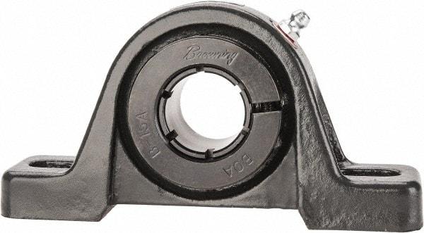 Browning - 1" ID, 5-1/2" OAL x 2-13/16" OAH Pillow Block - 1,651 Lb Static Cap, 2,801 Lb Dyn Cap, 4-1/8" Btw Mnt Hole Ctrs, 1-7/16" Base-to-Ctr Ht, Cast Iron - Exact Industrial Supply