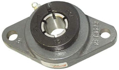 Browning - 1-1/4" ID, 6-1/8" OAL x 3-5/8" OAH 2-Bolt Flange - 3,493 Lb Static Cap, 5,782 Lb Dyn Cap, 5-1/8" Btw Mnt Hole Ctrs, Cast Iron - Exact Industrial Supply