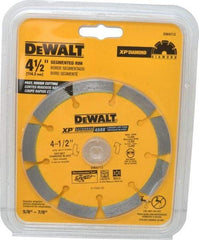 DeWALT - 4-1/2" Diam, 7/8" Arbor Hole Diam, Wet & Dry Cut Saw Blade - Diamond-Tipped, Standard Round Arbor - Exact Industrial Supply