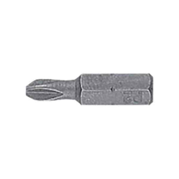 DeWALT - #2, Insert Standard Phillips Screwdriver Bit - 1/4" Drive, 1" OAL - Exact Industrial Supply