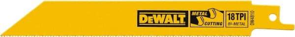 DeWALT - Bi-Metal Reciprocating Saw Blade - Straight Profile, 18 TPI, Toothed Edge - Exact Industrial Supply