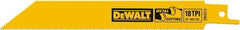 DeWALT - Bi-Metal Reciprocating Saw Blade - Straight Profile, 18 TPI, Toothed Edge - Exact Industrial Supply