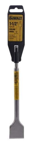 DeWALT - 1-1/2" Head Width, 10" OAL, 3/4" Shank Diam, Scaling Chisel - SDS Plus Drive, SDS Plus Shank, Steel - Exact Industrial Supply