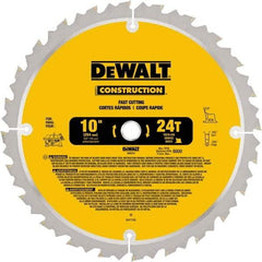 DeWALT - 10" Diam, 24 Tooth Wet & Dry Cut Saw Blade - Carbide-Tipped, Standard Round Arbor - Exact Industrial Supply