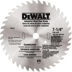 DeWALT - 7-1/4" Diam, 80 Tooth Wet & Dry Cut Saw Blade - Steel, Standard Round Arbor - Exact Industrial Supply