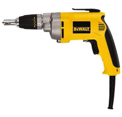 DeWALT - Pistol Grip Handle, 2,500 RPM, 132 In/Lb Torque, Electric Screwdriver - 1/4" Bit Holder, 120 Volts, 6.5 Amps - Exact Industrial Supply