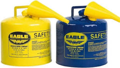 Eagle - 5 Gal Galvanized Steel Type I Safety Can - 13-1/2" High x 12-1/2" Diam, Blue - Exact Industrial Supply