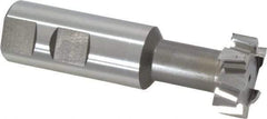 Interstate - 1-1/4" Cut Diam, 31/64" Cut Width, 21/32" Neck Diam, 1" Shank Diam, 3-15/16" OAL, M42 Cobalt T-Slot Cutter - Uncoated, 5/8" Bolt, Straight Teeth, 10 Teeth - Exact Industrial Supply