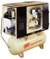 Ingersoll-Rand - 10 hp, 80 Gal Stationary Electric Rotary Screw Air Compressor - Three Phase, 150 Max psi, 34 CFM, 230 Volt - Exact Industrial Supply