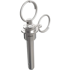 1″ Pin Diameter, 4″ Grip Length, Double Acting Ring Handle Kwik-Lok Pin, Stainless Steel