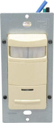 Leviton - 2,100 Square Ft. Coverage, Infrared Occupancy Sensor Wall Switch - 1,800 at 120 V Incandescent, 1,800 at 120 V and 2,700 at 277 V Fluorescent, 120 to 277 VAC, Ivory - Exact Industrial Supply