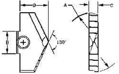 Allied Machine and Engineering - 4-15/16" Diam x 11/16" Thick, Seat Code H, 130° Included Angle Spade Drill Insert - TiN Coated, High Speed Steel, Series H - Exact Industrial Supply