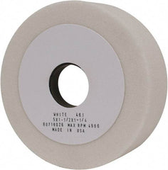 Grier Abrasives - 5" Diam, 1-1/4" Hole Size, 1-1/2" Overall Thickness, 46 Grit, Type 6 Tool & Cutter Grinding Wheel - Coarse Grade, Aluminum Oxide, J Hardness, Vitrified Bond, 4,966 RPM - Exact Industrial Supply