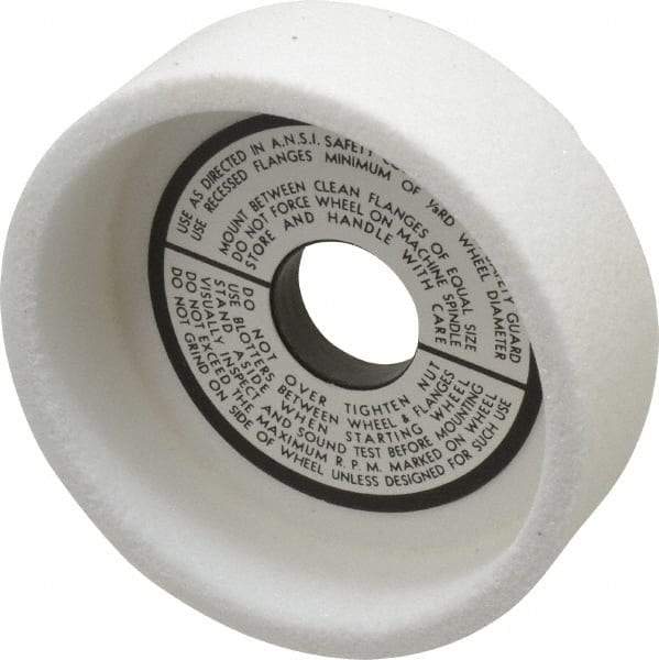 Grier Abrasives - 5" Diam, 1-1/4" Hole Size, 1-1/2" Overall Thickness, 60 Grit, Type 6 Tool & Cutter Grinding Wheel - Medium Grade, Aluminum Oxide, H Hardness, Vitrified Bond, 4,966 RPM - Exact Industrial Supply