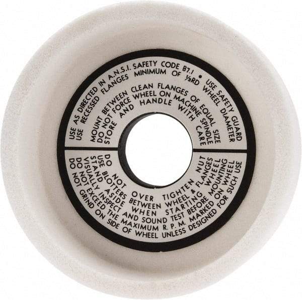 Grier Abrasives - 5" Diam, 1-1/4" Hole Size, 1-1/2" Overall Thickness, 80 Grit, Type 6 Tool & Cutter Grinding Wheel - Medium Grade, Aluminum Oxide, K Hardness, Vitrified Bond, 4,966 RPM - Exact Industrial Supply