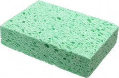 Made in USA - 6" Long x 3-1/2" Wide x 1" Thick Sponge/Scouring Pad - Medium-Duty, Green - Exact Industrial Supply