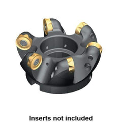 Kennametal - 2" Cut Diam, 1/2" Max Depth, 3/4" Arbor Hole, 3 Inserts, KSRM RCGT 86 Insert Style, Indexable Copy Face Mill - 15,500 Max RPM, 2" High, Through Coolant, Series KSRM - Exact Industrial Supply