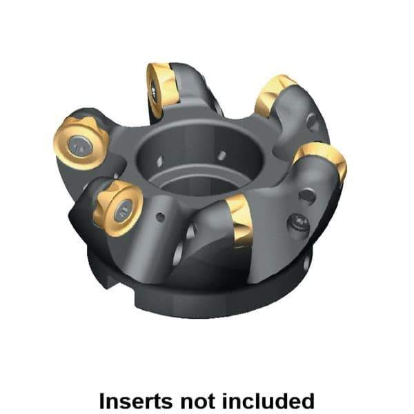 Kennametal - 3-1/4" Cut Diam, 3/8" Max Depth, 1-1/4" Arbor Hole, 6 Inserts, RCGT 64... Insert Style, Indexable Copy Face Mill - 18,000 Max RPM, 2 High, Through Coolant, Series KSRM - Exact Industrial Supply