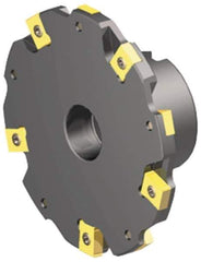 Kennametal - Shell Mount Connection, 5/16" Cutting Width, 0.942" Depth of Cut, 4" Cutter Diam, 1" Hole Diam, 10 Tooth Indexable Slotting Cutter - 90° LN Toolholder, LNE 1245... Insert - Exact Industrial Supply