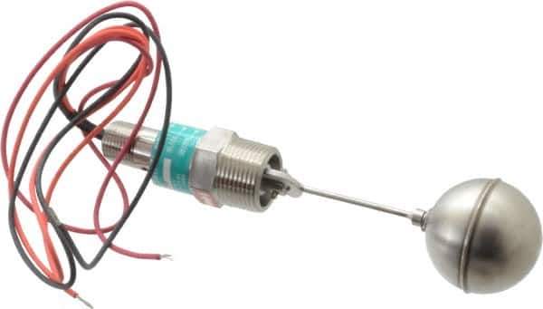 Gems Sensors - 1" Thread, 900 Max psi, 300°F Max, Liquid Level Side Mounted Float Switches - 0.9 Float SG, Stainless Steel Stem, Side Mounting Switch for Broad Range of Chemicals, N.O./N.C. Switch Logic - Exact Industrial Supply