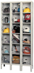 Hallowell - 18 Door, 6 Tier, Safety-View Plus Box Lockers - Exact Industrial Supply