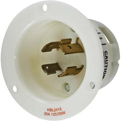 Hubbell Wiring Device-Kellems - 125/250 VAC 20A NEMA L14-20P Industrial Twist Lock Inlet - Exact Industrial Supply