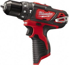 Milwaukee Tool - 12 Volt 3/8" Keyless Chuck Cordless Hammer Drill - 0 to 22,500 BPM, 0 to 400 & 0 to 1,500 RPM, Reversible - Exact Industrial Supply