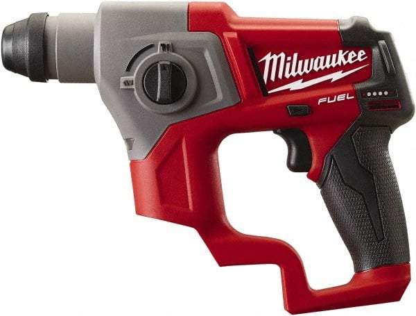 Milwaukee Tool - 12 Volt SDS Plus Chuck Cordless Rotary Hammer - 0 to 6,200 BPM, 0 to 900 RPM, Reversible - Exact Industrial Supply