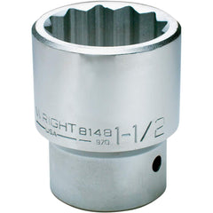 Wright Tool & Forge - Hand Sockets; Drive Size (Inch): 1 ; Size (Inch): 2-1/16 ; Type: Standard ; Tool Type: Hand Socket ; Number of Points: 12 ; Finish/Coating: Full Polish Chrome - Exact Industrial Supply