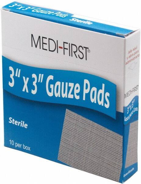 Medique - 3" Long x 3" Wide, General Purpose Pads - White, Gauze Bandage - Exact Industrial Supply