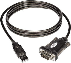 Tripp-Lite - 5' Long, USB A (Male); DB9 (Male) Computer Cable - Black, Male - Exact Industrial Supply
