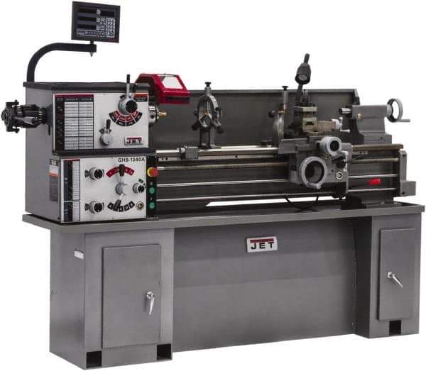 Jet - 13" Swing, 40" Between Centers, 230 Volt, Single Phase Bench Lathe - 5MT Taper, 2 hp, 70 to 2,000 RPM, 1-1/2" Bore Diam, 32" Deep x 47" High x 71" Long - Exact Industrial Supply