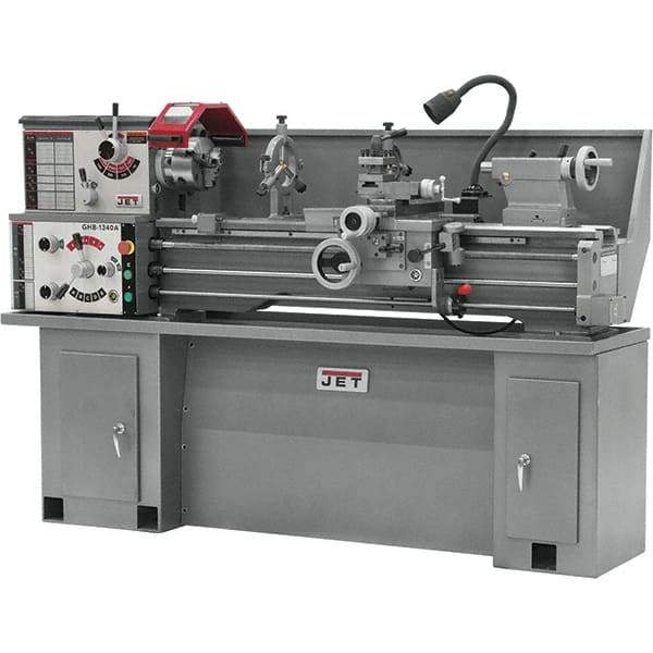 Jet - 13" Swing, 40" Between Centers, 230 Volt, Single Phase Bench Lathe - 5MT Taper, 2 hp, 70 to 2,000 RPM, 1-1/2" Bore Diam, 32" Deep x 47" High x 71" Long - Exact Industrial Supply